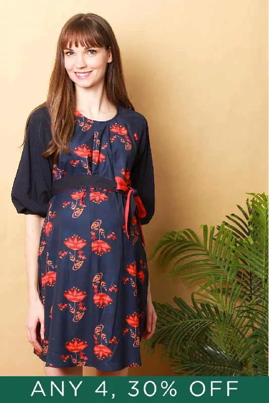 Crispina Nursing Dress Moroccan Navy