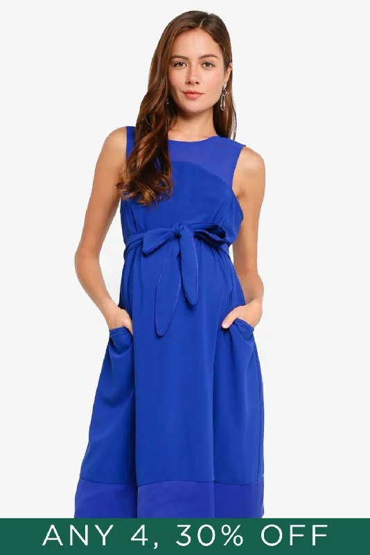 Delicia Sleeveless Nursing Dress Royal Blue