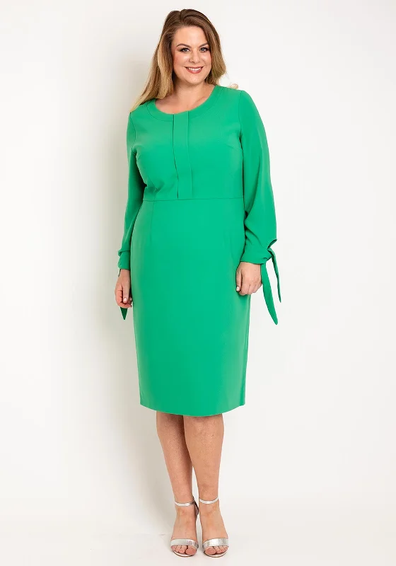 Ella Boo Tie Cuff Pencil Midi Dress, Amber Green