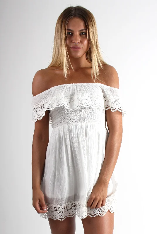 Marcy White Off The Shoulder Dress