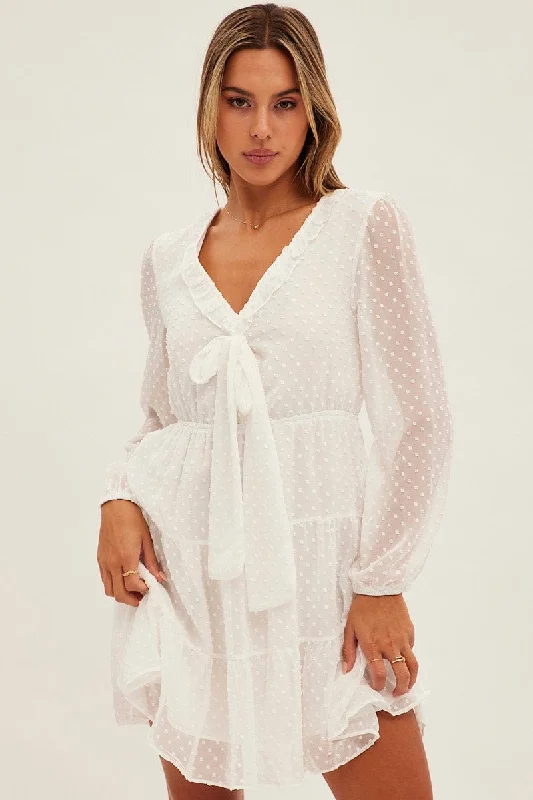 White Mini Dress Long Sleeve