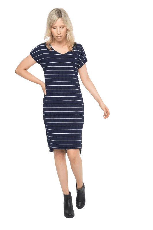 ZOE BREASTFEEDING DRESS NAVY - FINAL SALE