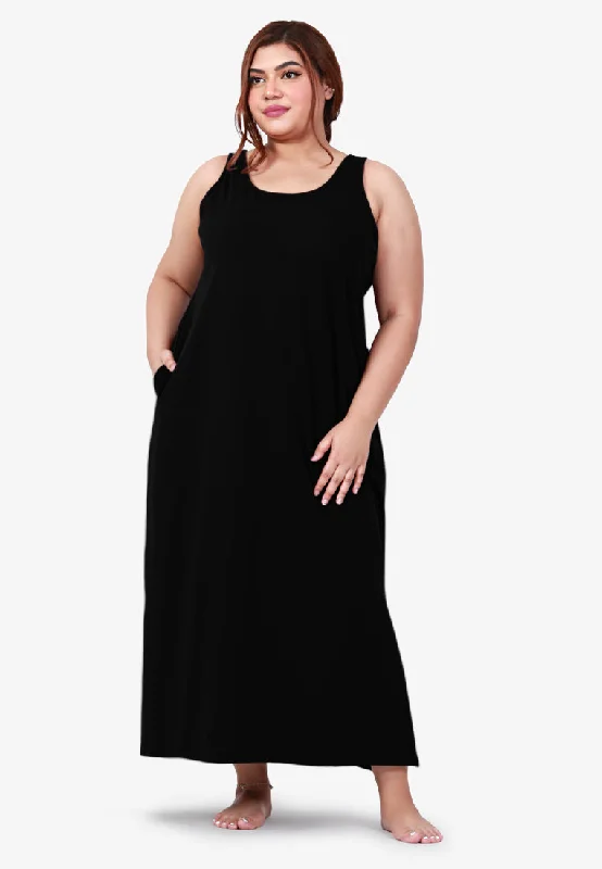 Marie Sleeveless Maxi Dress - Black