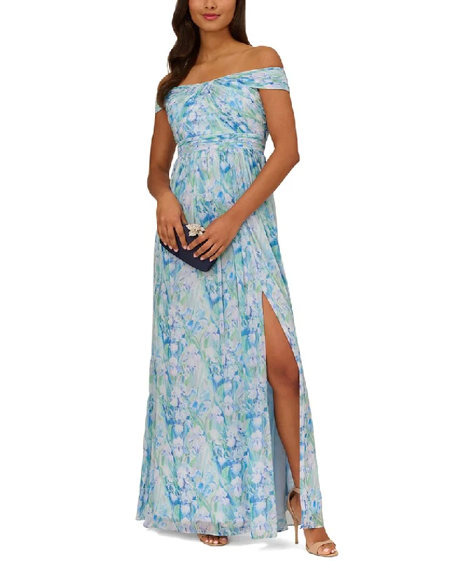 Adrianna Papell Soft Off The Shoulder Maxi Dress