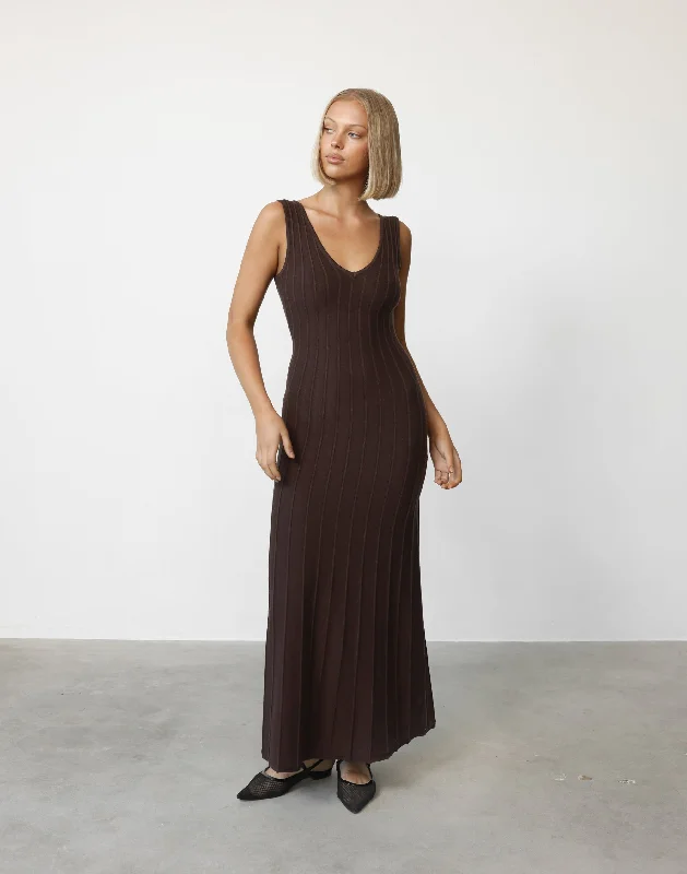 Aurelia Maxi Dress (Chocolate)