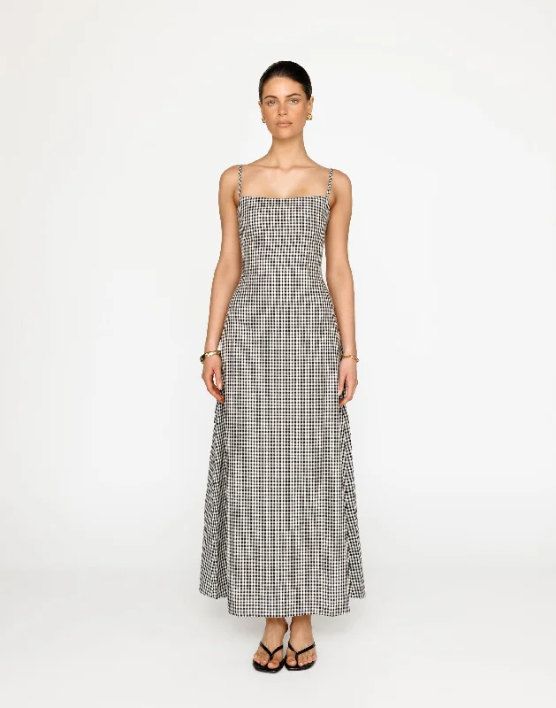 Mckenna Maxi Dress (Black Gingham)