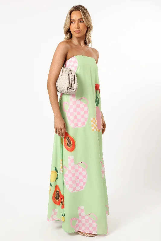 Piccolo Strapless Maxi Dress - Green Papaya