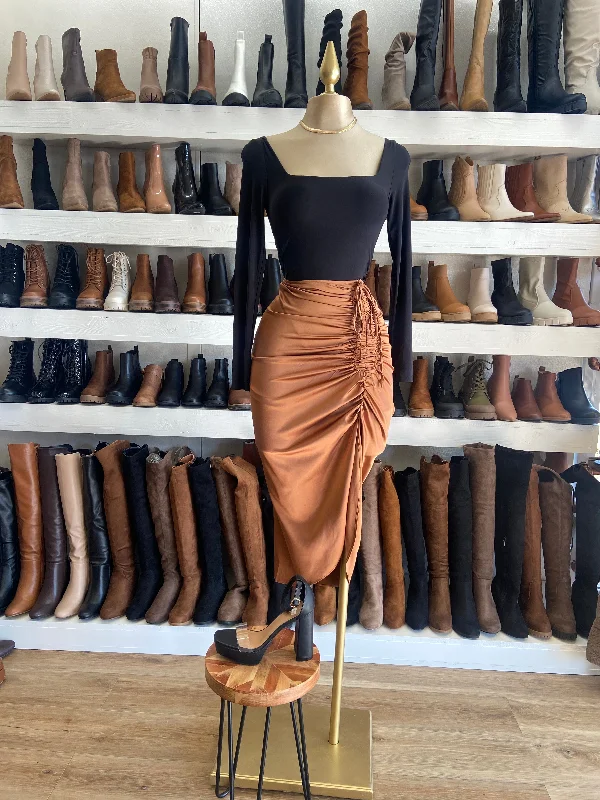 Ruched Copper Skirt