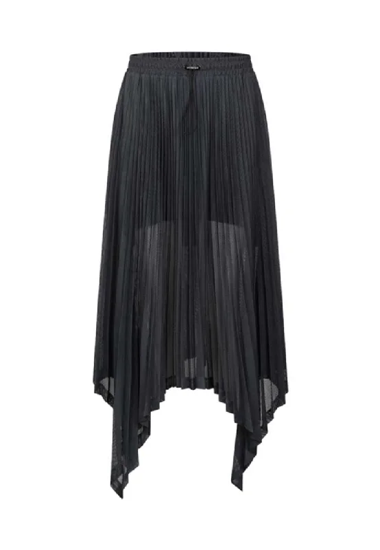 Poised Asymmetric Pleated Skirt