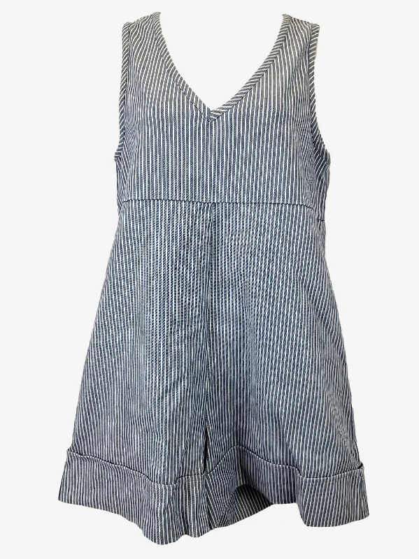 Alpha60 Beachy Casual Pinstripe Playsuit Size L