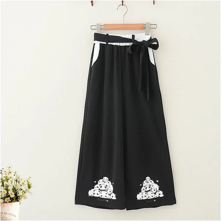 Cute panda print casual pants yv43214