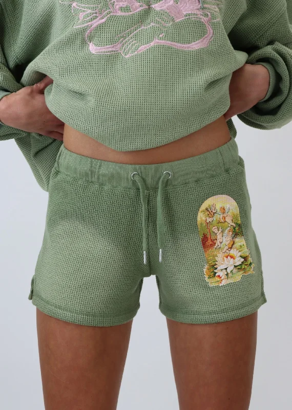 Boys Lie Heartstrings Cheeky Shorts ★ Olive