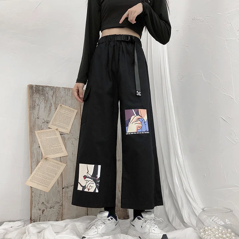 Korean style high waist wide leg pants yv43376