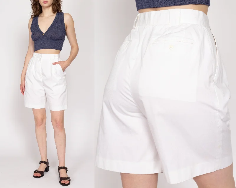 Medium 80s Izod White High Waisted Shorts 27.5"