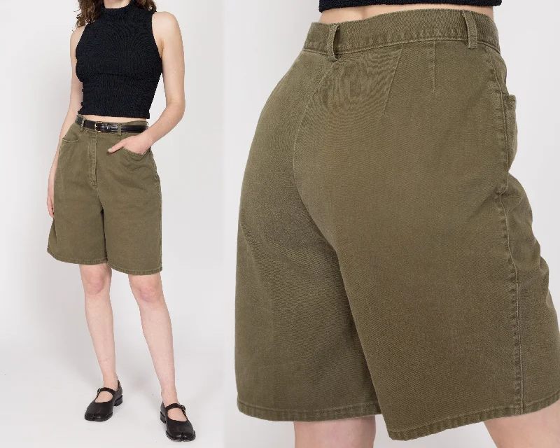 Medium 90s Olive Green Jean Shorts 29.5"