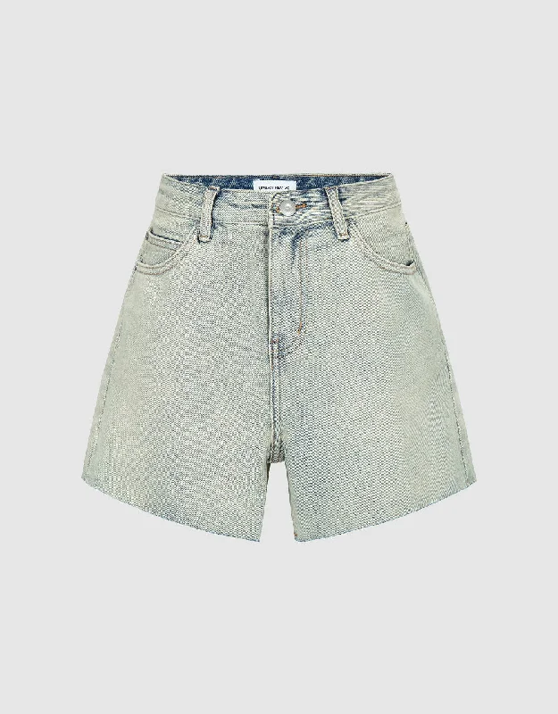 Raw Hem Denim Shorts