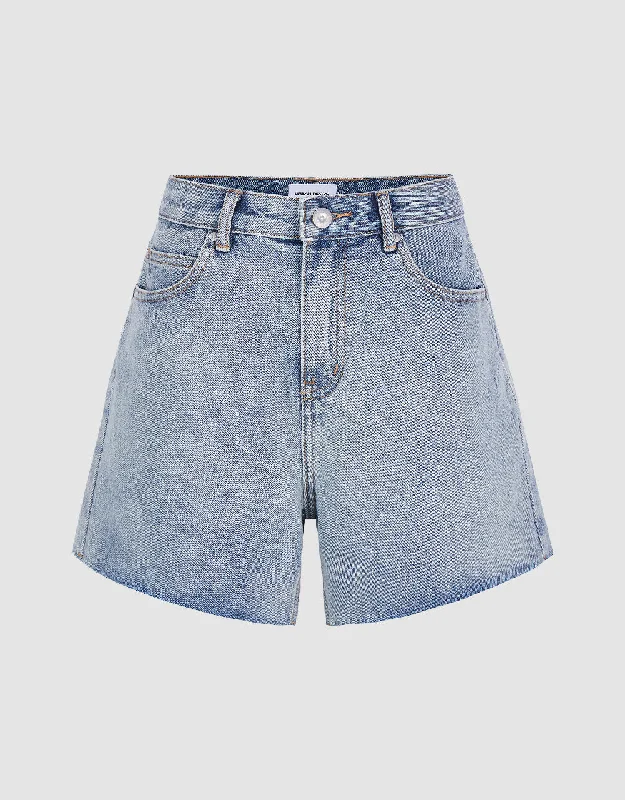 Raw Hem Denim Shorts