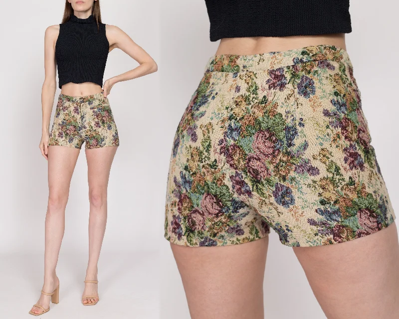 XS Y2K Floral Tapestry Shorts