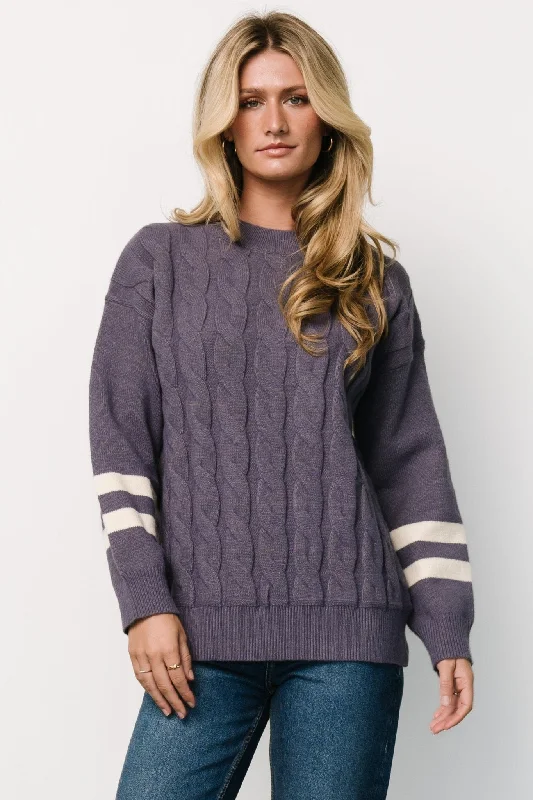 Lund Cable Knit Sweater | Vintage Purple