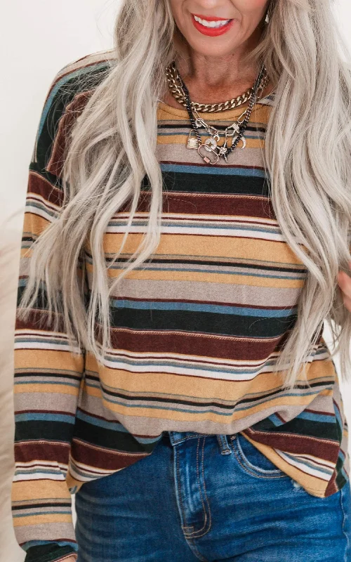 Stripes & Sassy Back Top