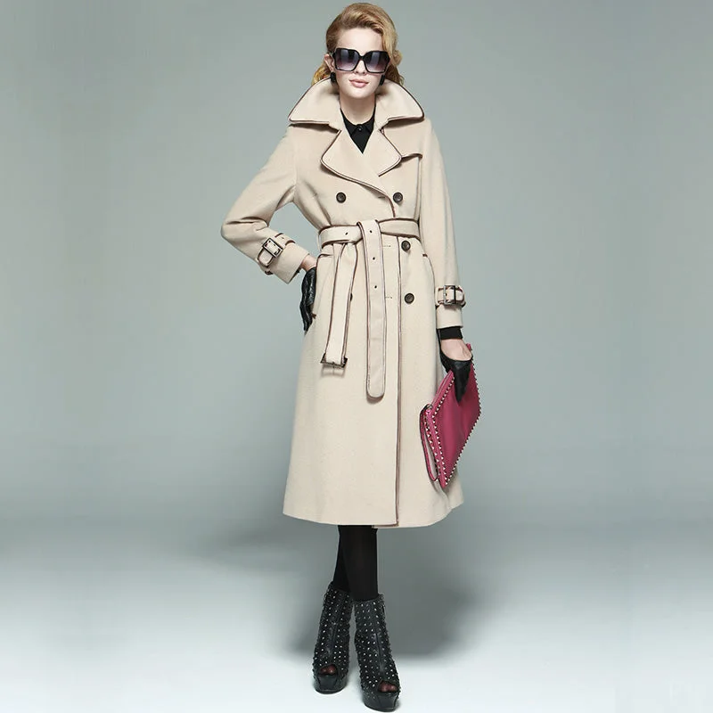 100% Wool Coat Women's European And American Tweed Coat Cashmere Free New Fashion In Winter