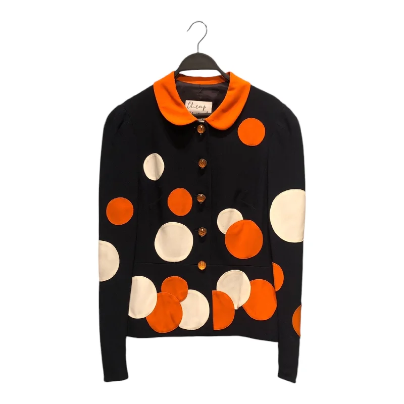 MOSCHINO/Coat/12/Polka dot/Rayon/NVY/Orange and White Polka Dot