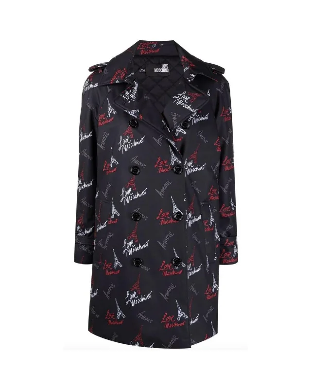 Love Moschino  Paris Print Trench Coat for Women