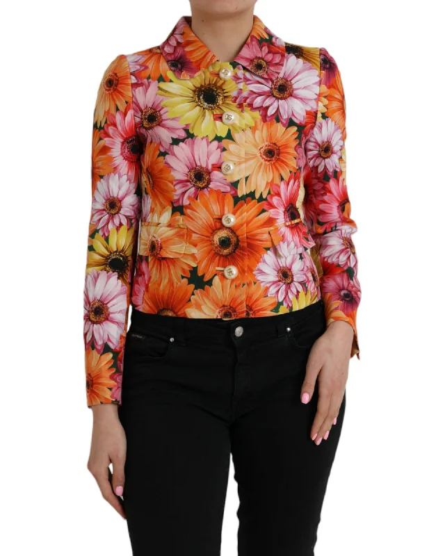 Dolce & Gabbana Floral Brocade Button-Up Blazer Jacket