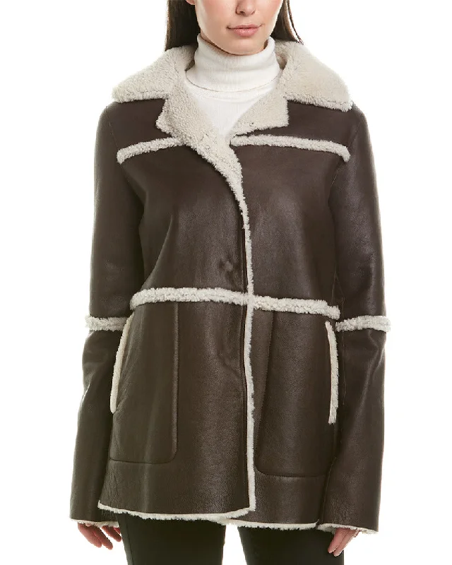 Lafayette 148 New York Rosalinda Leather Coat