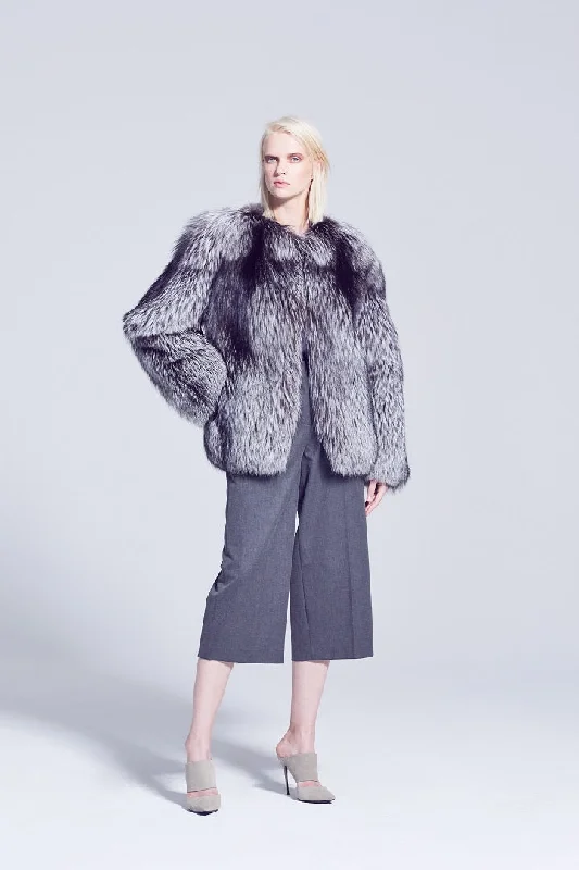 Demi Silver Fox Fur Jacket