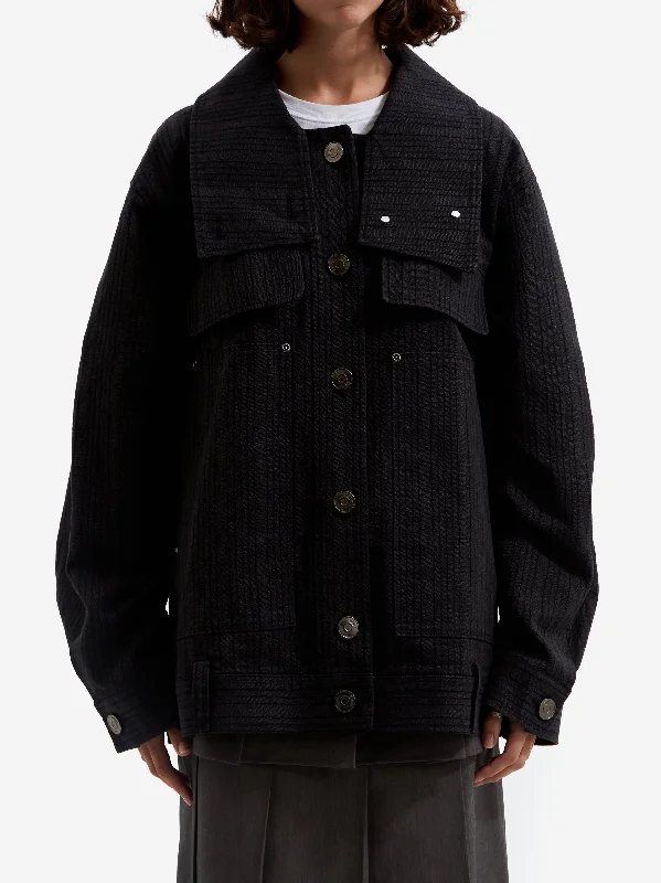 epingler Oversized Denim Jacket - Charcoal