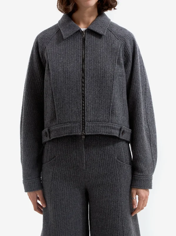 epingler Wool Bomber Jacket - Grey