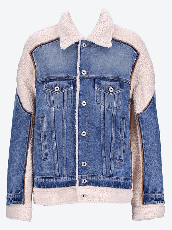 Mix shearling denim jacket