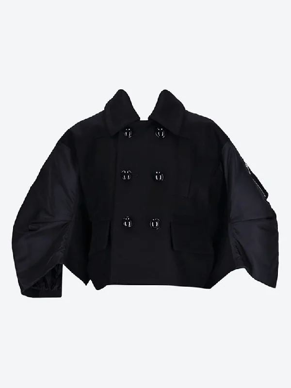 Wool melton nylon twill jacket