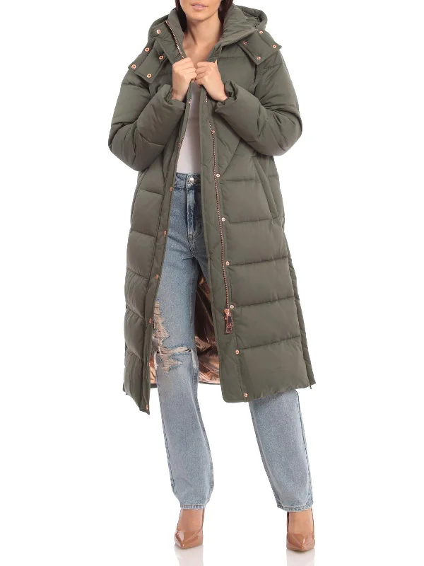 Womens Long Quilted Puffer Jacket