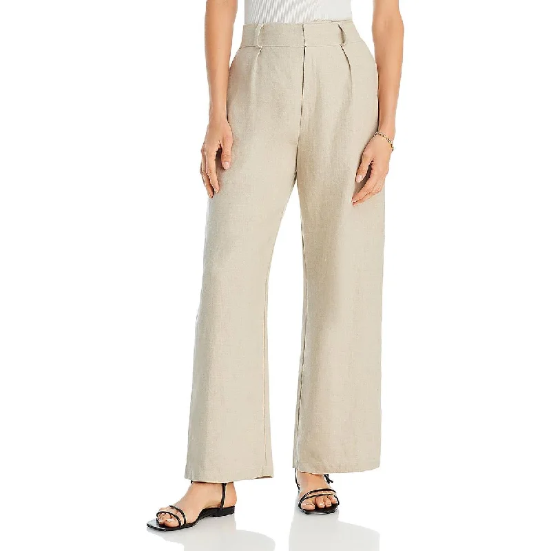 Faithfull the Brand Womens Ida Linen Pleated Ankle Pants