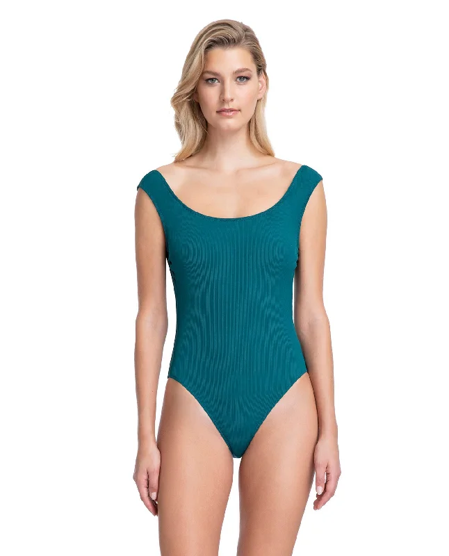 Gottex Elle Off The Shoulder High Leg One Piece Swimsuit