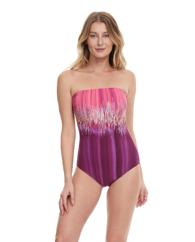 Gottex Moroccan Sky Bandeau Strapless One Piece Swimsuit