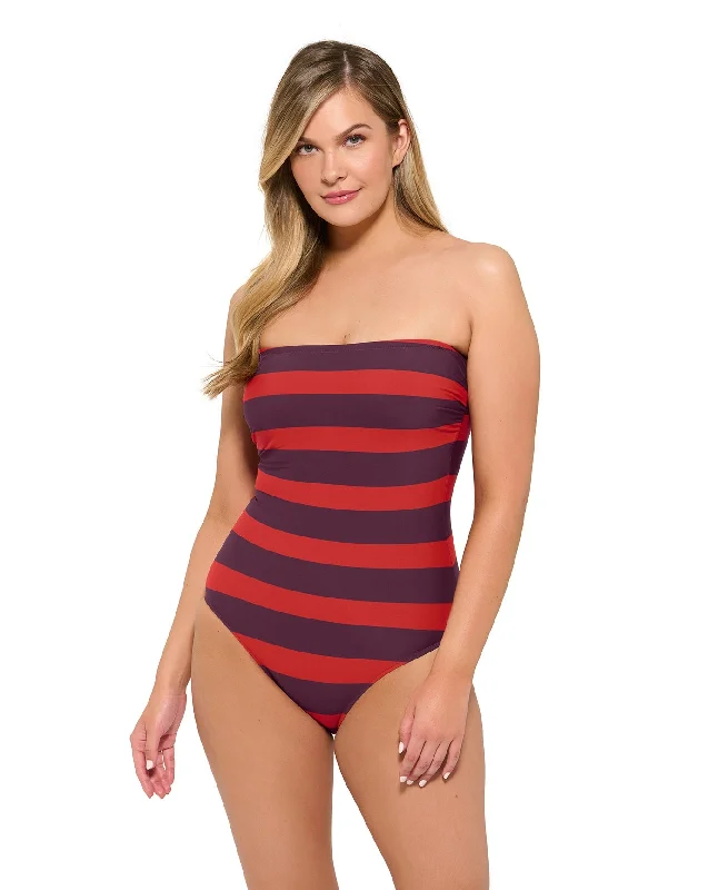 Gottex Roses Are Red DD-Cup Bandeau One Piece Swimsuit