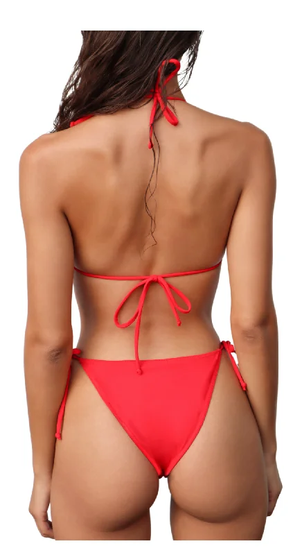 LORI STRING BIKINI BOTTOM - RED