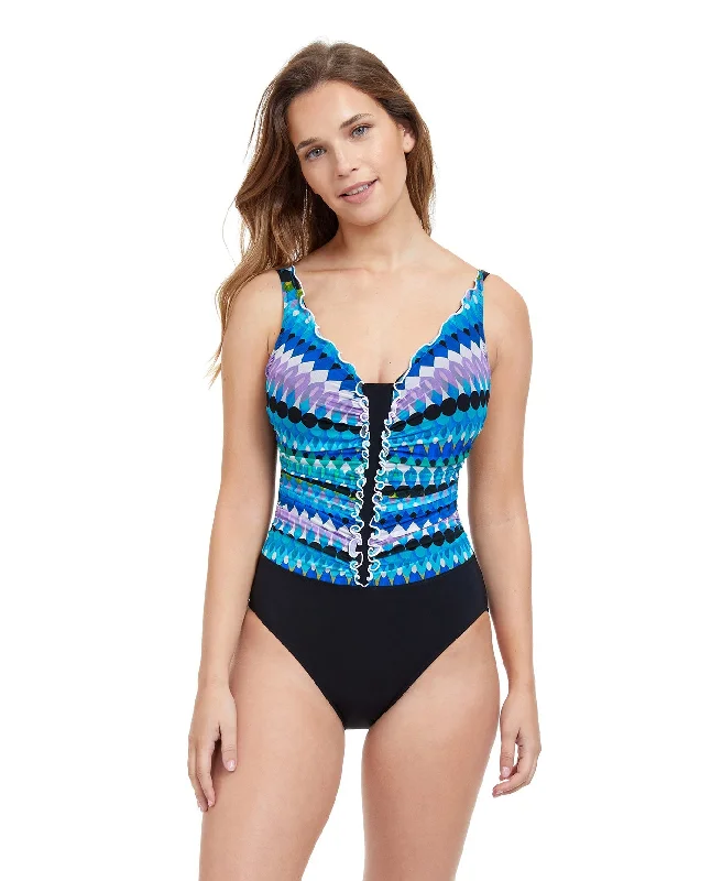 Profile By Gottex Moroccan Escape V-Neck One Piece Swimsuit