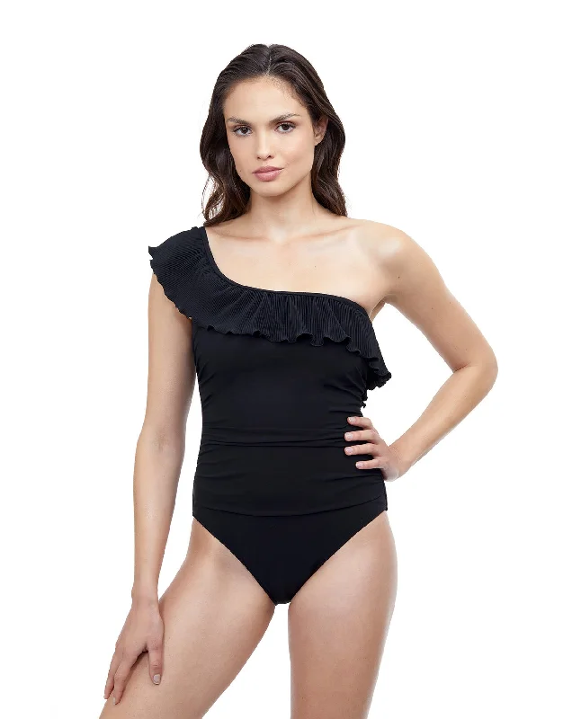 Profile By Gottex Pleat It Ruffle One Shoulder One Piece Swimsuit