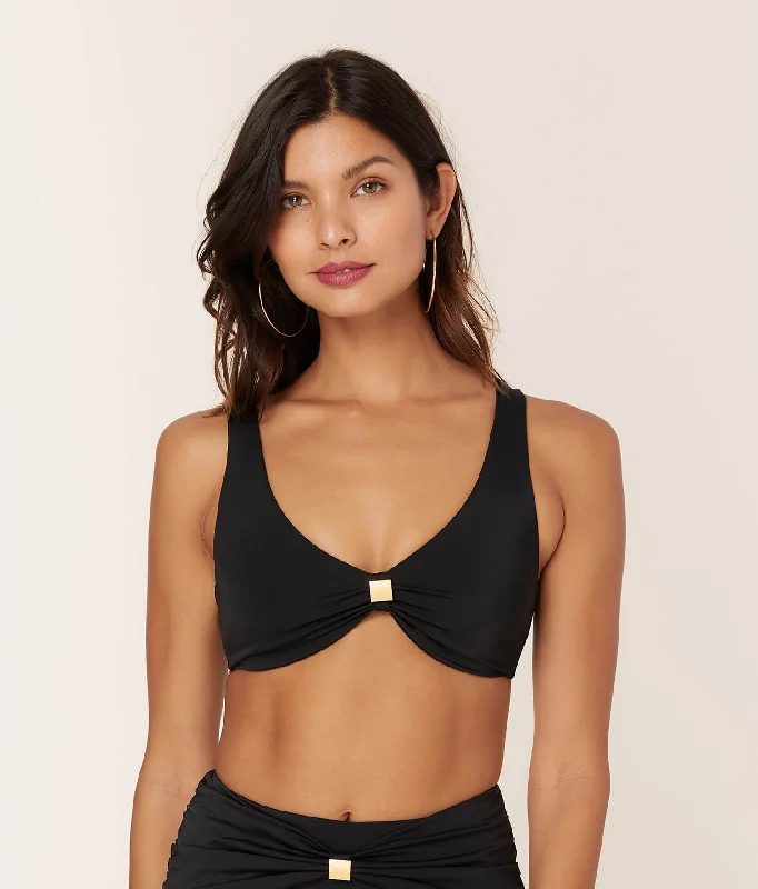 The Dalia Top - Eco Nylon - Black