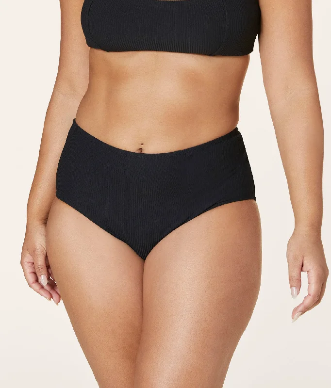 The High Waisted Bottom -  Eco Ribbed - Black