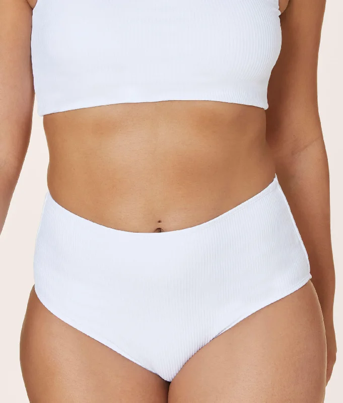 The High - Waisted - Bottom - Ribbed - White