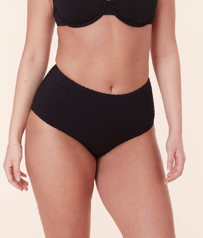 The High Waist Bottom - Terry Dot - Black