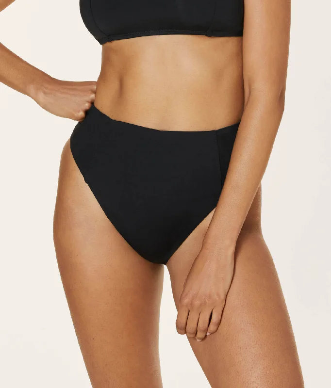 The High - Waisted - Cheeky - Bottom - Flat - Black