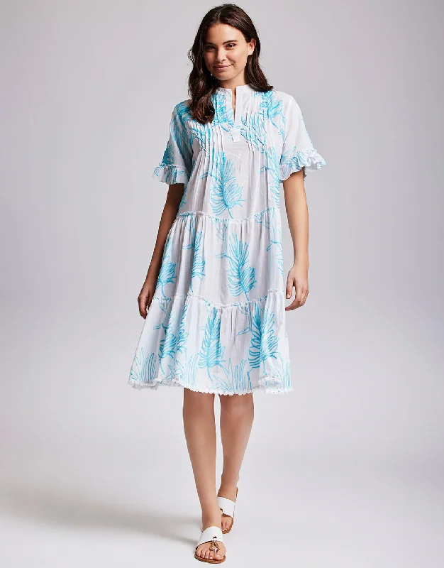 Angie Short Sleeve Dress - Turquoise