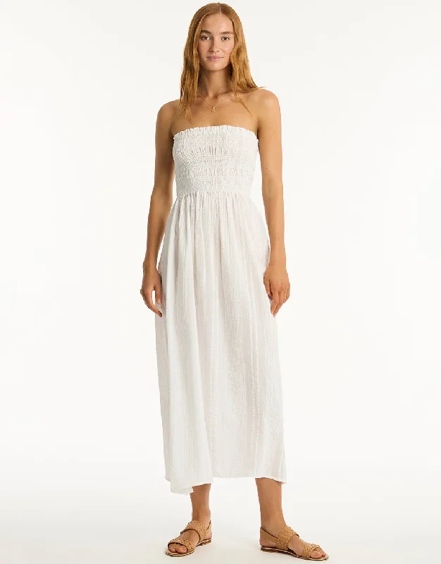 Heatwave Bandeau Maxi Dress - White