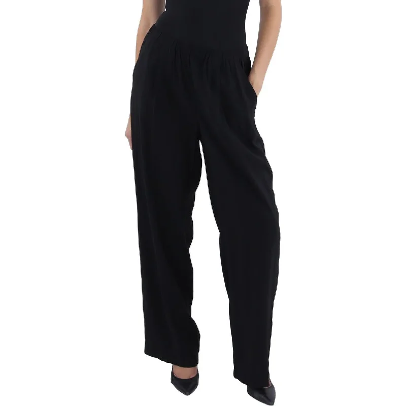 Nautica Womens Pleated High Rise Wide Leg Pants